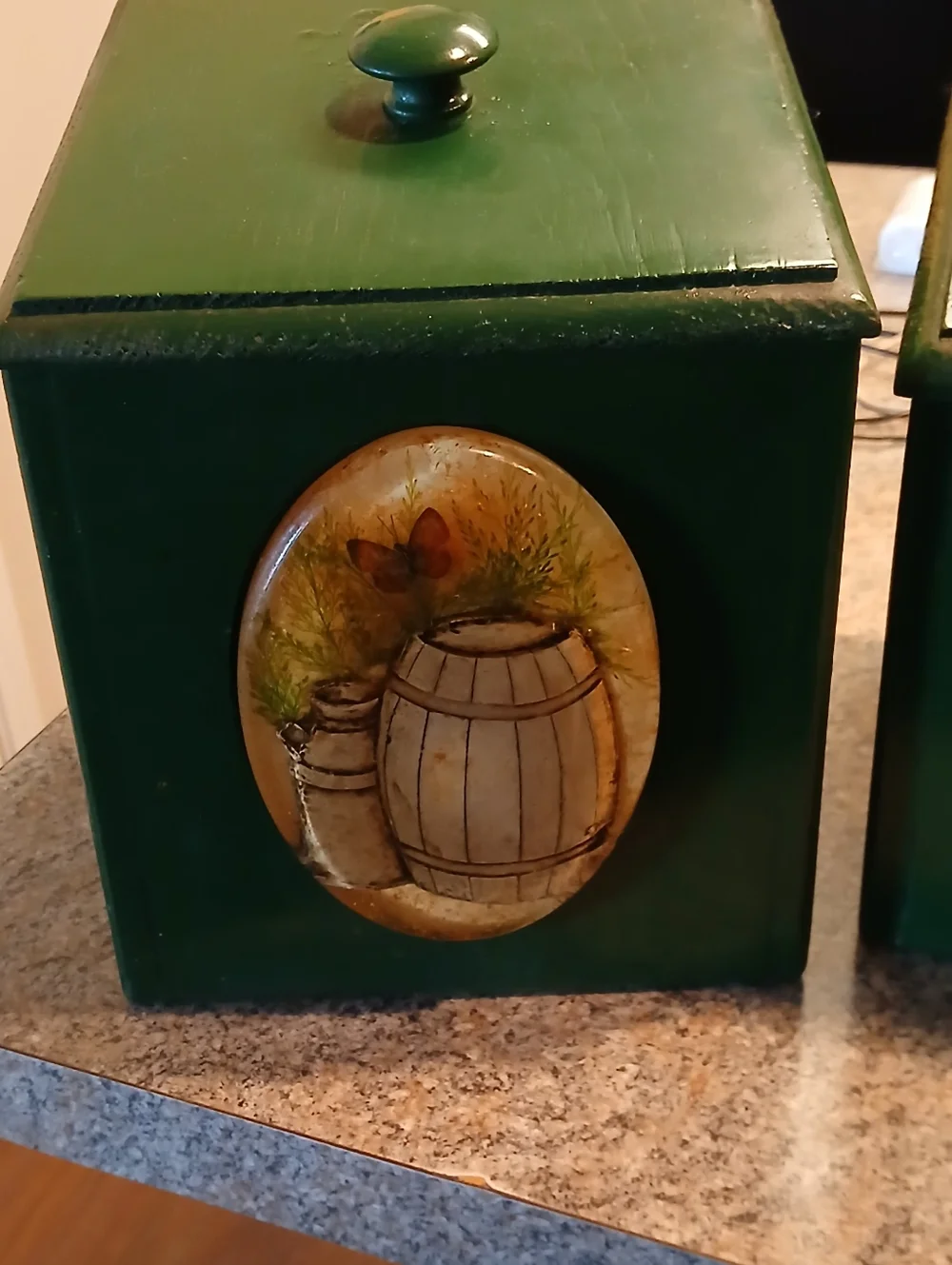 Grandmas Wood Vtg Canisters